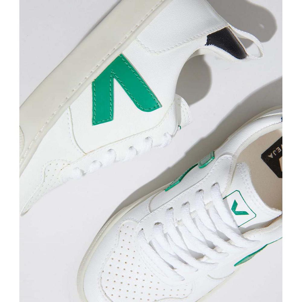 Veja V-10 LACE CWL Kids' Shoes White/Green | NZ 788TCE